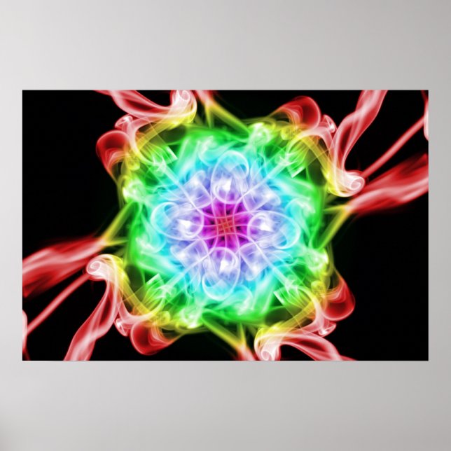 Poster do Arco-Íris com Fumaça Multicolorida (Frente)