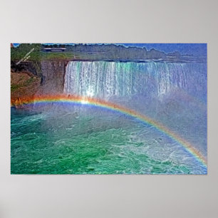 Poster do arco-íris das cachoeiras de Niagra