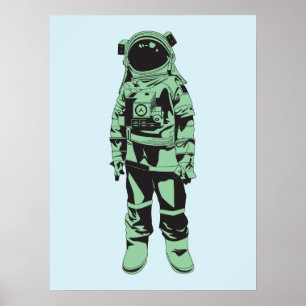 Poster do astronauta do vintage
