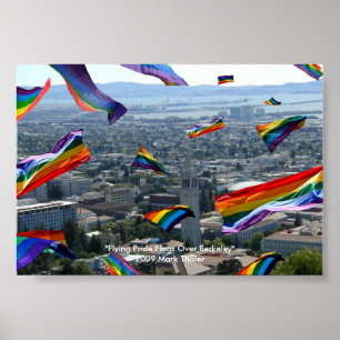 Poster Do "bandeiras do orgulho vôo sobre Berkeley "