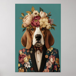 Poster do Basset Hound de Terno, Basset Hound