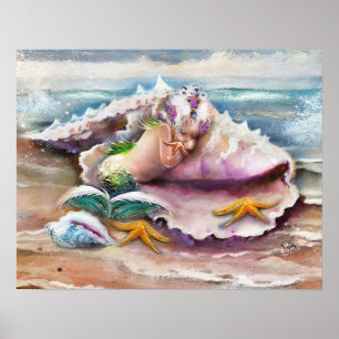 Poster do bebê da sereia do sono