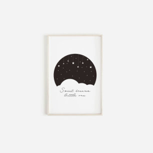 poster do bebê dos sonhos, preto e branco