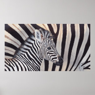 Poster do bebê e da mamã da zebra das listras