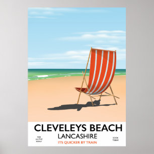 Poster do beira-mar de Lancashire da praia de