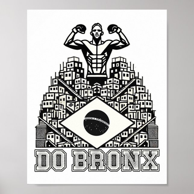 Poster Do Bronx Favela Mma Bjj Kickboxing Muay Thai Boxin (Frente)