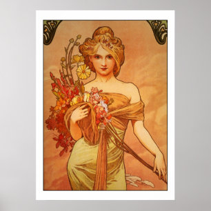 Poster do buquê de Alphonse (Alfons) Mucha