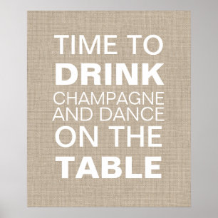 Poster do Burlap Champagne Party