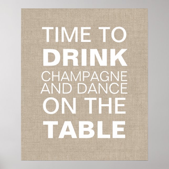Poster do Burlap Champagne Party (Frente)