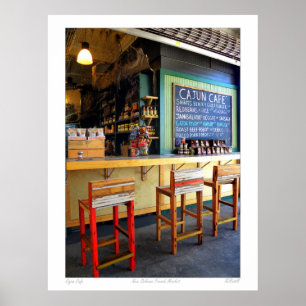 Poster do café Cajun" da fotografia do bairro
