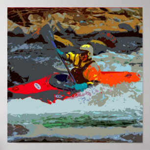 Poster do caiaque de Whitewater