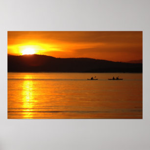 Poster do caiaque do por do sol