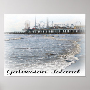 Poster do cais do prazer da ilha de Galveston