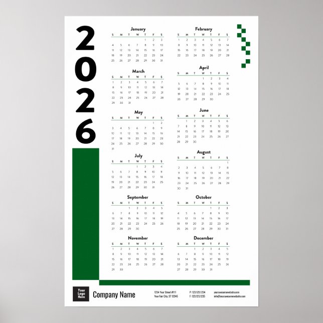 Poster do calendário corporativo de 2026 (Frente)