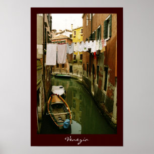 Poster do canal de Veneza da lavanderia