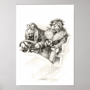 Poster do cão do vintage