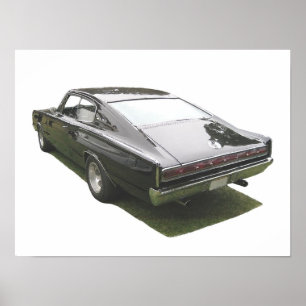 Poster do carregador de Dodge do preto 1967