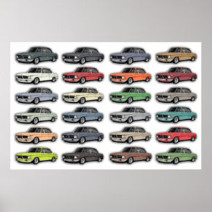 Poster do carro de BMW 2002 multi