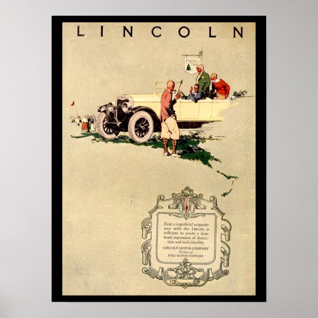 Poster do carro vintage de 1920 (Frente)