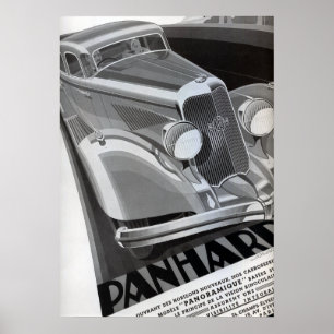 Poster do carro vintage de Panhard