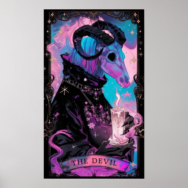 Poster do Cartão Tarot do Diabo (Frente)