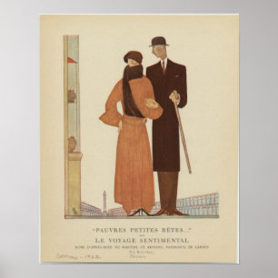 Póster ~ do casal do art deco do 1920 a viagem