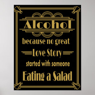 Poster do casamento do estilo dos anos 20 do art