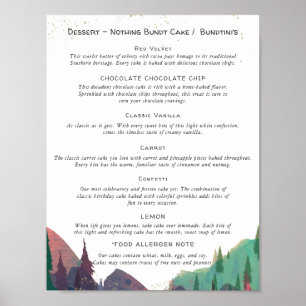 Poster do casamento do sinal do bar da sobremesa