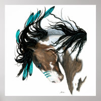 Poster do Cavalo de Pintura Majestoso Pinto por Bi