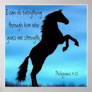 poster do cavalo do 4:13 dos Philippians do verso