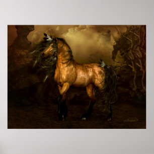 Poster do cavalo do buckskin de Shikoba