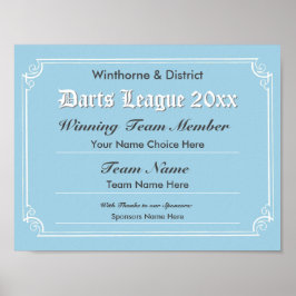 Poster do Certificado de Concorrência Darts