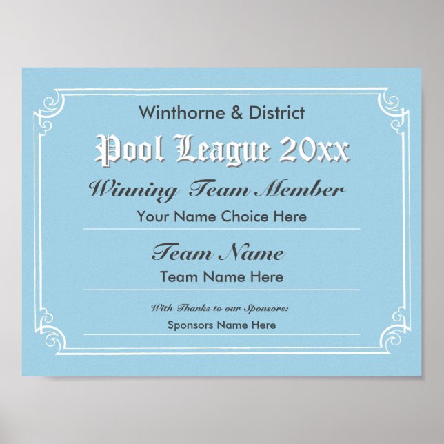 Poster do Certificado de Concorrência piscina (Frente)