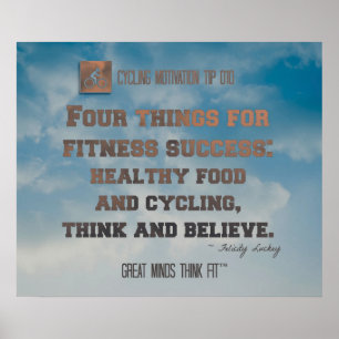 Poster do ciclismo com céu azul e citações 010