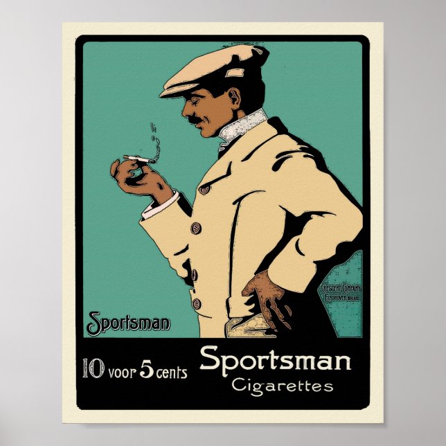 Poster do Cigarro Vintage - Cigarros desportistas (Frente)