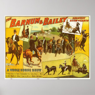 Poster do circo da mostra do cavalo do puro-sangue