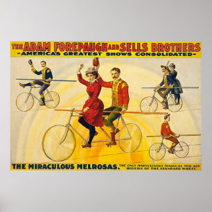 Poster do circo do vintage o Melrosas. miraculoso