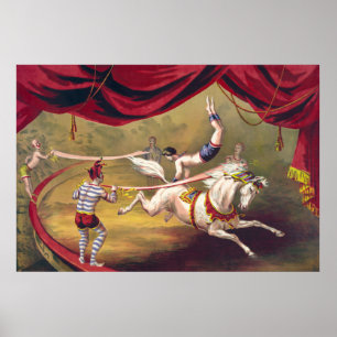 Poster do circo que mostra a acrobata que executa