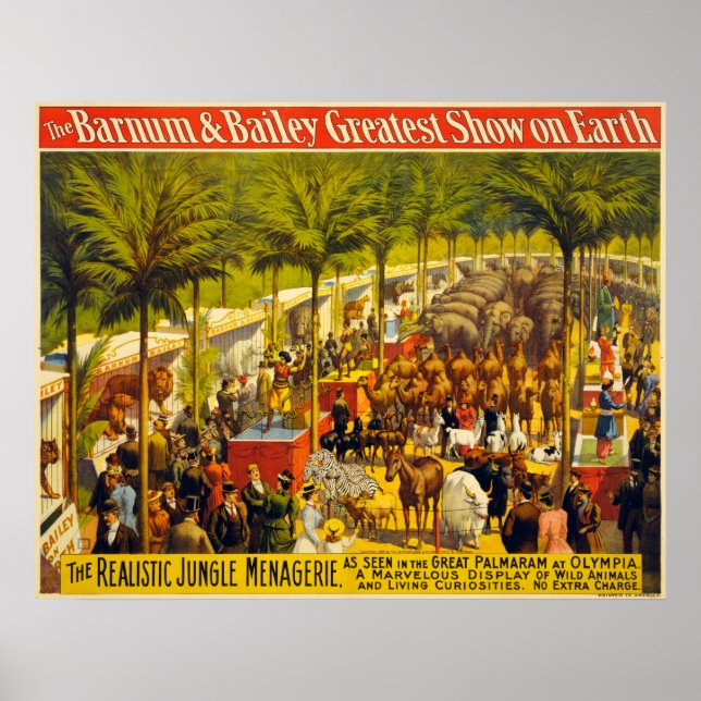 Poster do Circo Realista da Selva da Menagerie (Frente)