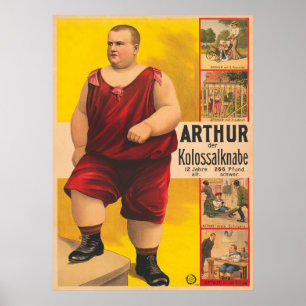 Poster Do Circo Vintage De Arthur, O Garoto Coloss