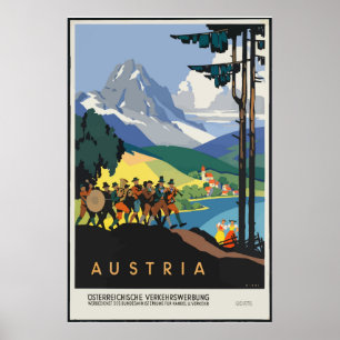 Poster do clássico do viagem de Áustria do vinta