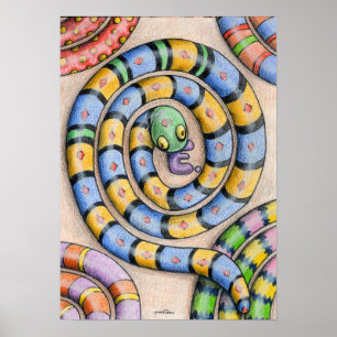 Poster do cobra do alfabeto da arte de Denis