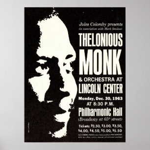 Poster do concerto de Nova Iorque do Thelonius Mon