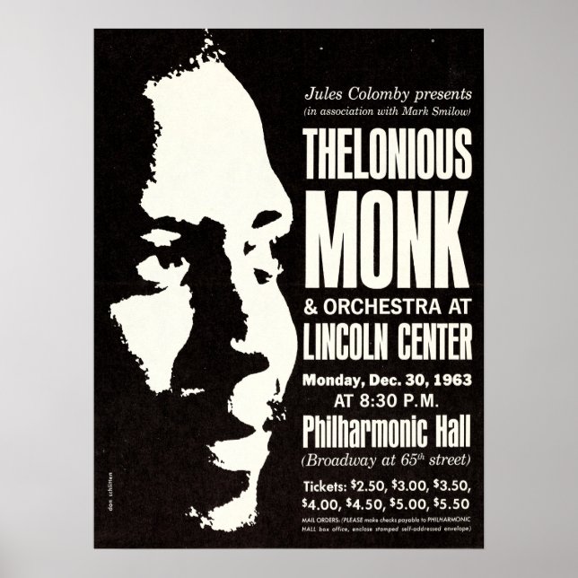 Poster do concerto de Nova Iorque do Thelonius Mon (Frente)