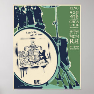 poster do concerto dos T-gatos - verde