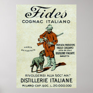 Poster do conhaque de 1905 italianos