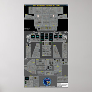 Poster do convés de voo do Shuttle Space