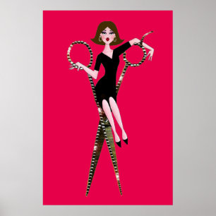 Poster Do "cor de /Wth Bckgr da diva cabelo"