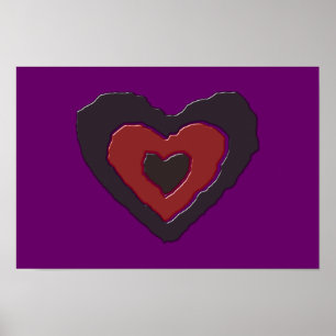 Poster do Coração de Amor Derretido Gótico