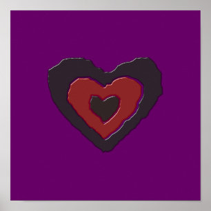 Poster do Coração de Amor Derretido Gótico